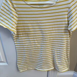 Striped Yellow and White Women's Top